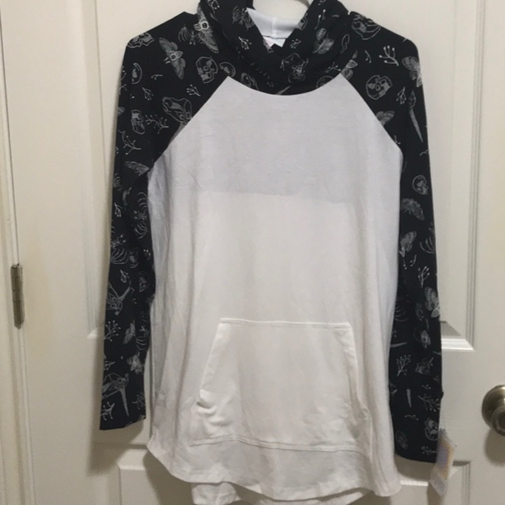 LulaRoe Amber small black. Bat skeleton, skulls, and moths